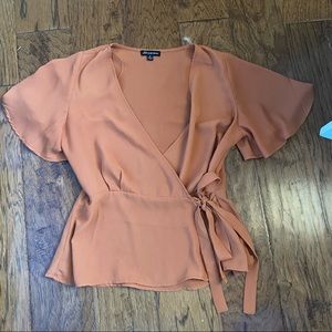 Burnt orange wrap shirt
